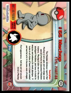 Pokemon Machop #66 Topps TV Animation Series 1 Blue Logo - Image 2