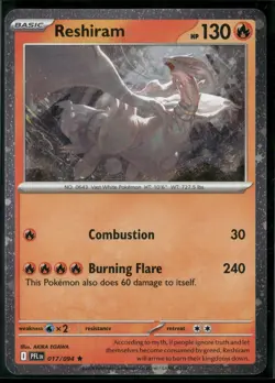 Pokemon - Reshiram 017/094 Cosmos Holo Phantasmal Flames NM DOUBLE SWIRL - Image 1
