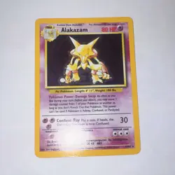 Pokemon TCG Alakazam Base Set Holo Rare 001/102 1999 80 HP English - Image 1