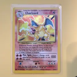 Pokemon TCG Base Set Charizard 4/102 EN Holo Rare Stage 2 120 HP 1999 - Image 1