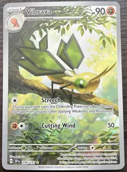 Vibrava 206/191 Pokemon TCG Scarlet & Violet Surging Sparks Holo MINT NM - Image 1