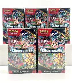 CHAOS RISING BOOSTER BUNDLE - LOT OF 5 - FACTORY SEALED - EXCLNT - Image 1