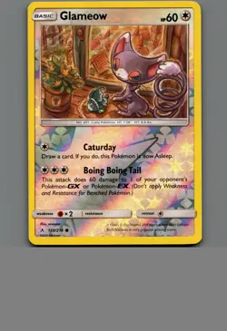 Glameow Reverse Holo Common SM - Unbroken Bonds 159/214 NM Glameow Glameow - Image 1