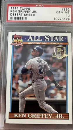 1991 Topps Desert Shield KEN GRIFFEY JR Mariners HOF PSA 10 GEM MINT - Image 1