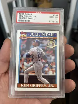 1991 Topps Desert Shield KEN GRIFFEY JR Mariners HOF PSA 10 GEM MINT - Image 2