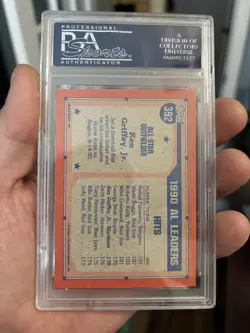 1991 Topps Desert Shield KEN GRIFFEY JR Mariners HOF PSA 10 GEM MINT - Image 3