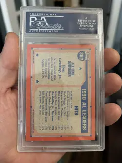 1991 Topps Desert Shield KEN GRIFFEY JR Mariners HOF PSA 10 GEM MINT - Image 4