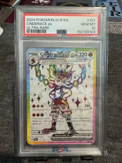 Pokemon 2024 SV07 Stellar Crown Cinderace ex 157/142 Ultra Rare Holo PSA 10 - Image 1
