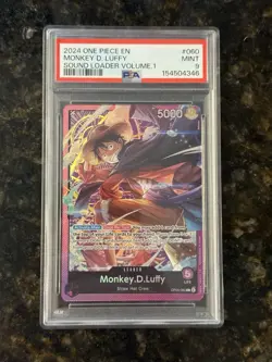 2024 One Piece EN Sound Loader Volume.1 #060 Monkey.D.Luffy PSA 9 MINT - Image 1