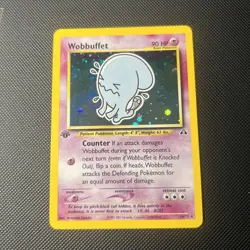 Wobbuffet Holo Rare 1st Edition 16/75 Neo Discovery WOTC Pokemon MINT SWIRL - Image 2