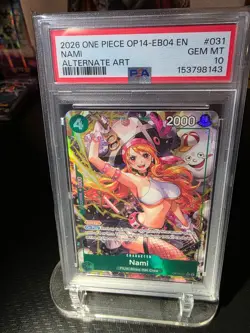 2026 ONE PIECE OP14-EB04-THE AZURE SEA'S SEVEN ALTERNATE ART #031 NAMI PSA 10 - Image 1