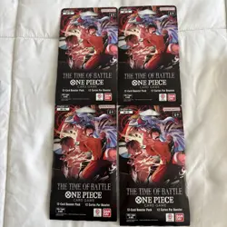 One Piece TCG English OP-16 The Time of Battle - 4 Booster Sleeved Packs sealed - Image 1