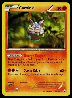 Pokemon Card Carbink 49/124 Fates Collide Rare - Image 1