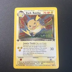 NM Dark Raichu 83/82 1st Edition Holo - Pokemon Team Rocket Swirl Above Head - Image 2