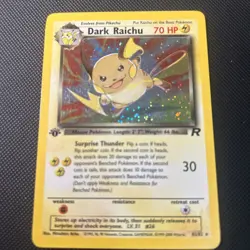 NM Dark Raichu 83/82 1st Edition Holo - Pokemon Team Rocket Swirl Above Head - Image 5