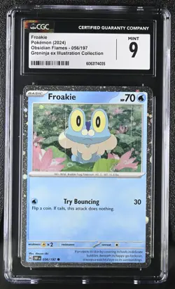 Pokemon CGC 9 FROAKIE #056 Obsidian Flames Greninja ex Illustration Collection - Image 1