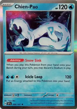 056/191 CHIEN-PAO | RARE HOLO | SURGING SPARKS POKEMON CARD - Image 1