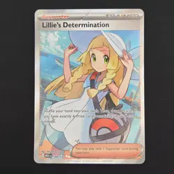 Pokemon TCG Card Lillie's Determination 169/132 Mega Evolution Ultra Rare - NM - Image 1
