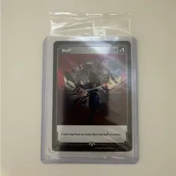 SEALED Riot Exclusive Riftbound Fist Bump Buff Double Sided Promo Card - Image 1