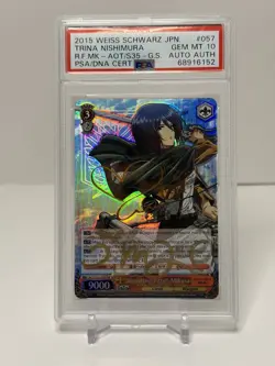 2015 Weiss Schwarz AOT RF Mikasa GOLD Signature PSA 10 - AUTH AUTO - LOW POP 1 - Image 1