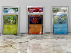 Pokemon SVP 151 Poster Promo Squirtle Bulbasaur Charmander ACE 10 Sequential No. - Image 1