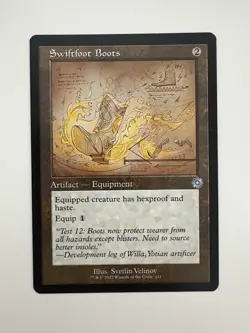 Swiftfoot Boots Retro Frame Schematic MTG Magic the Gathering Card NM Mint BRR - Image 1