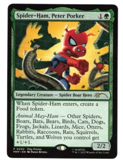 Spider-Ham, Peter Porker NM Promo Spider-Man MTG Magic the Gathering Green Eng - Image 1