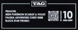 2024 Pokemon SV Paldea Adventure Chest 088 Pikachu Black Star Promo TAG 10 (974) - Image 3