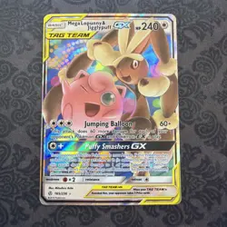 Mega Lopunny & Jigglypuff GX TAG TEAM 165/236 SM Cosmic Eclipse Holo - Image 1