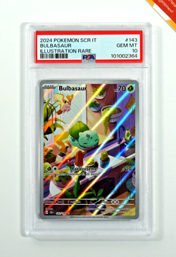 Pokemon PSA 10 Bulbasaur #143 Illustration Rare Corona Astrale 2024 Italiano - Image 1