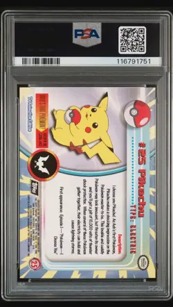 Veronica Taylor Signed 1999 Topps Pokemon TV Pikachu Foil #25 PSA 9 Auto Ash - Image 2