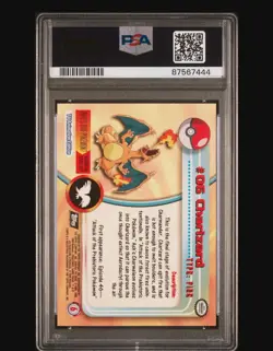 1999 Topps Pokemon T.V. Charizard #6 PSA Mint 9 Foil flames BLACK TOPPS LOGO - Image 2