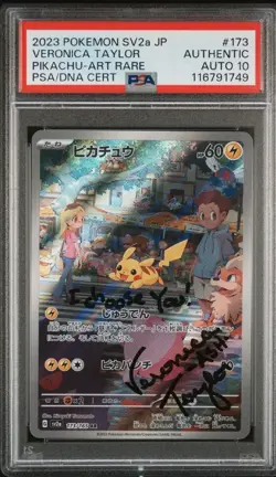 PSA 10 Pikachu 173/165 151 Art Rare Japanese Pokemon signed Veronica Taylor - Image 2