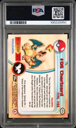 1999 Topps Pokemon T.V. Charizard #6 PSA Mint 8 Foil flames BLACK TOPPS LOGO - Image 3