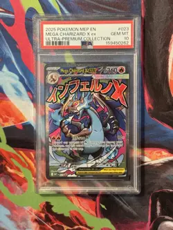 2025 POKEMON MEP EN-ME BLACK STAR PROMO #023 MEGA CHARIZARD X EX PSA 10 - Image 1