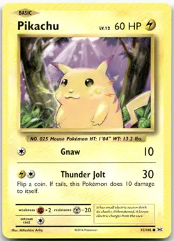 Pikachu 35/108 Common Evolutions Pokemon LP - Image 1