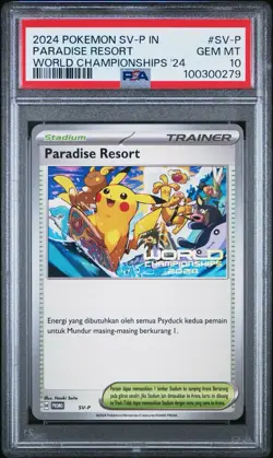 2024 Pokemon INDONESIAN World Championships Paradise Resort SV-P PSA 10 GEM MINT - Image 1