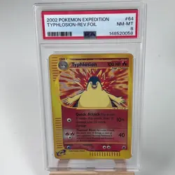 2002 Pokemon Unlimited Expedition 64/165 Typhlosion Reverse Holo PSA NM-MT 8 - Image 1