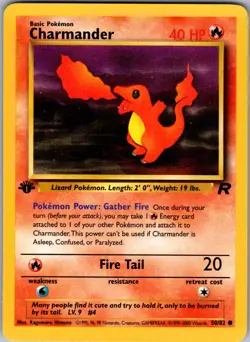 Charmander 50/82 Common Team Rocket Pokemon 1st Edition Near Mint - Image 1