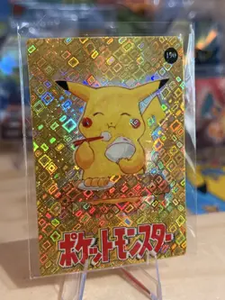 1999 Vintage Pocket Monsters Vending Prism - Pikachu Eats Rice & Tamago #190 - Image 2