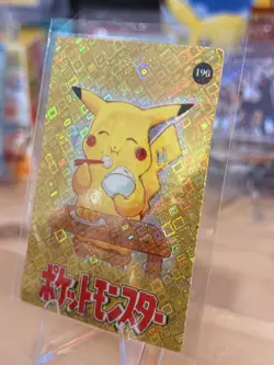 1999 Vintage Pocket Monsters Vending Prism - Pikachu Eats Rice & Tamago #190 - Image 3