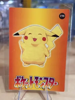 1999 Vintage Pocket Monsters Vending Prism - Pikachu Eats Rice & Tamago #190 - Image 4