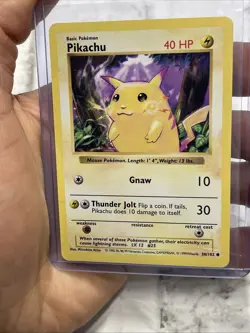 Pokemon Wizards of the Coast Base Set Pikachu 58/102 Shadowless Yellow Cheeks MP - Image 1