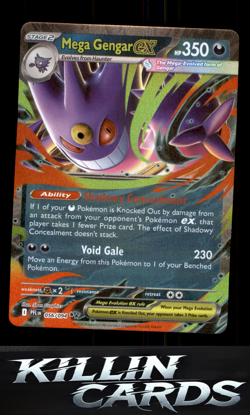Mega Gengar ex 056/094 Pokemon Double Rare ME02: Phantasmal Flames Card NM - Image 1