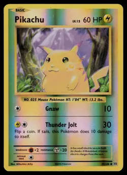 Pikachu 35/108 Common Evolutions Pokemon Reverse Holo Lightly Played - Image 1