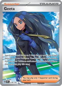 Geeta 218/197 - Secret Rare Full Art Pokemon Card - NM - Image 1