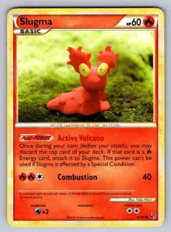 Slugma 67/90 Common HGSS Undaunted Pokemon Lightly Played - Image 1