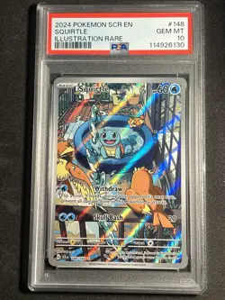 2024 POKEMON SCR EN-STELLAR CROWN ILLUSTRATION RARE #148 SQUIRTLE PSA 10 - Image 1
