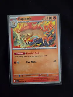 POKEMON RAPIDASH 189/182 ILLUSTRATION RARE DESTINED RIVALS SV10 NM w/BONUS CARD - Image 3