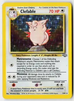 Pokemon Clefable - 1/64 - Rare Jungle Unlimited Holo MP - Image 1